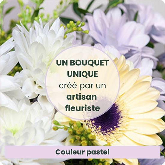 Bouquet du fleuriste pastel deuil - Livraison de fleurs