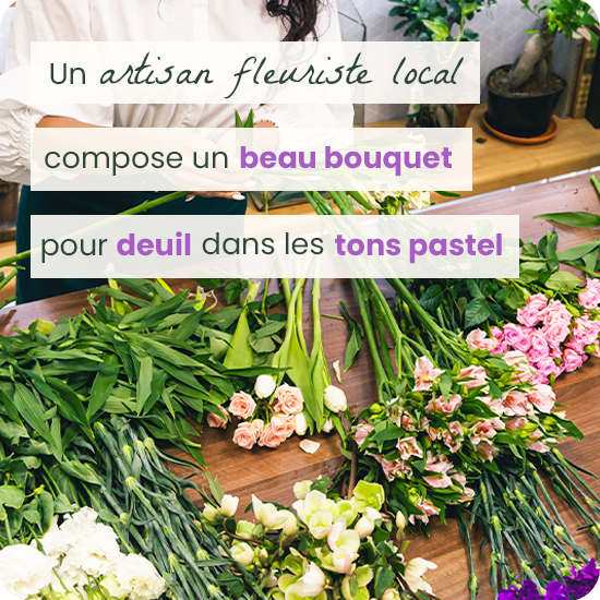Bouquet du fleuriste pastel deuil