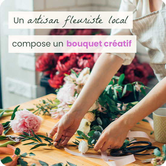 Bouquet du fleuriste avec de la pivoine