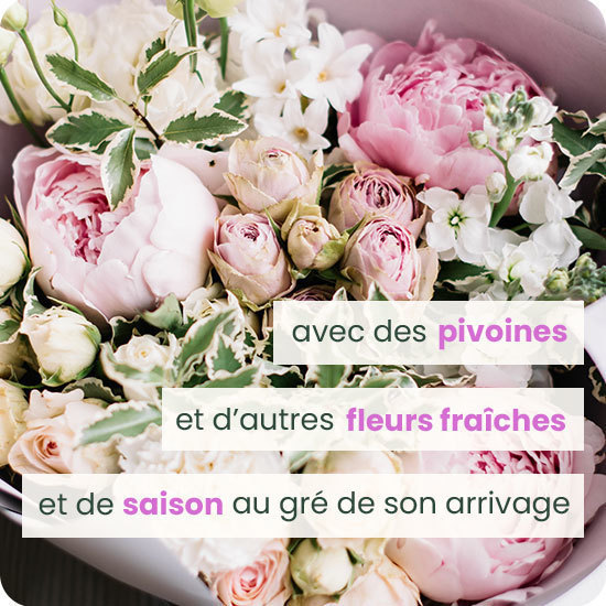Bouquet du fleuriste avec de la pivoine