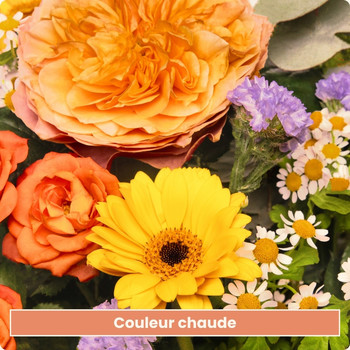 Bouquet du fleuriste tons chauds deuil