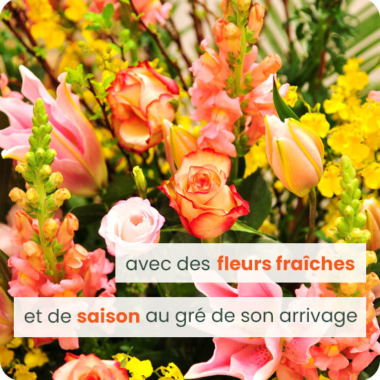 Bouquet du fleuriste tons chauds deuil
