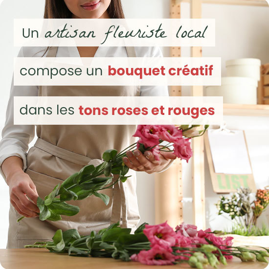 Bouquet du fleuriste rose et rouge