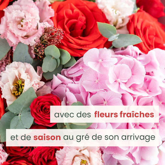 Bouquet du fleuriste rose et rouge