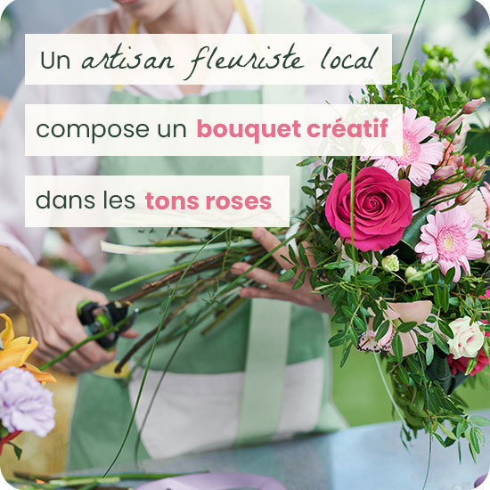 Bouquet du fleuriste tons roses