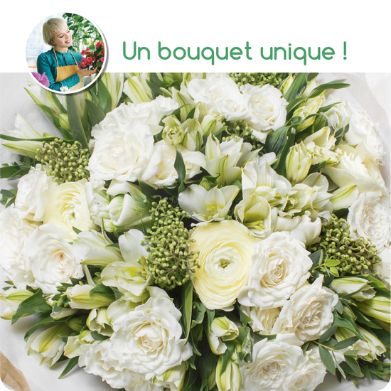 Bouquet du fleuriste tons blancs