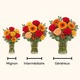 Image du Bouquet Fauve aux fleurs orange, rouges et pêche, bouquet rond aux tons chauds réalisé par 123fleurs