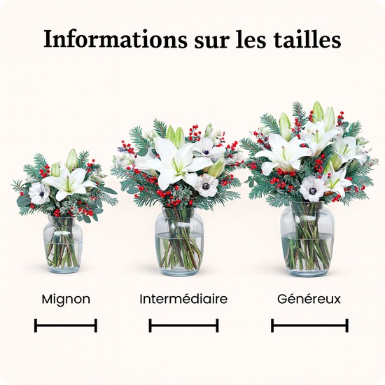 Bouquet Féérie de lys blanches et anémones blanches