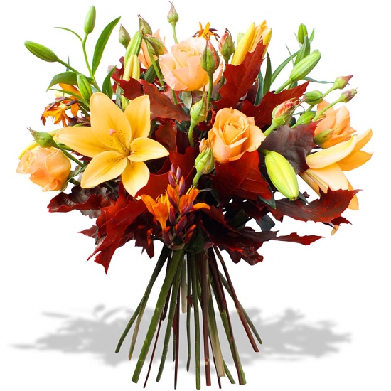Somptueux bouquet de fleurs haut et aéré, aux couleurs chatoyantes... Plaisir d'automne et pensées chaleureuses !
