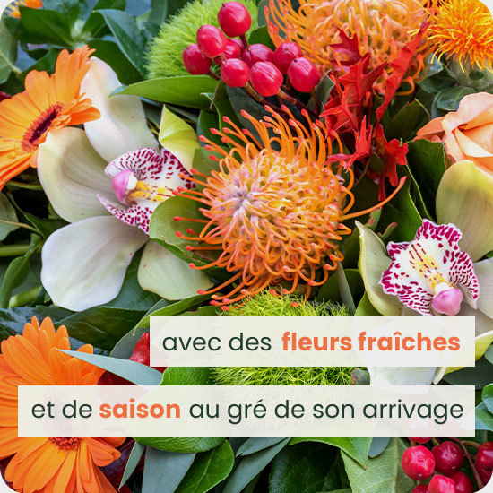 Bouquet fleuriste coloré DOM-TOM