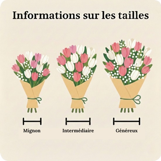 Bouquet de tulipes roses et blanches