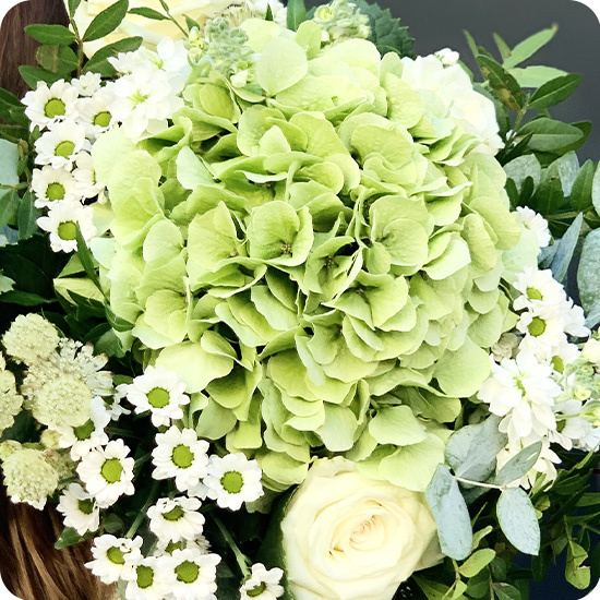 Bouquet Victoria hortensia vert 