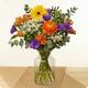 Bouquet Jardin Coloré composition champêtre jaune orange blanc violet 123fleurs