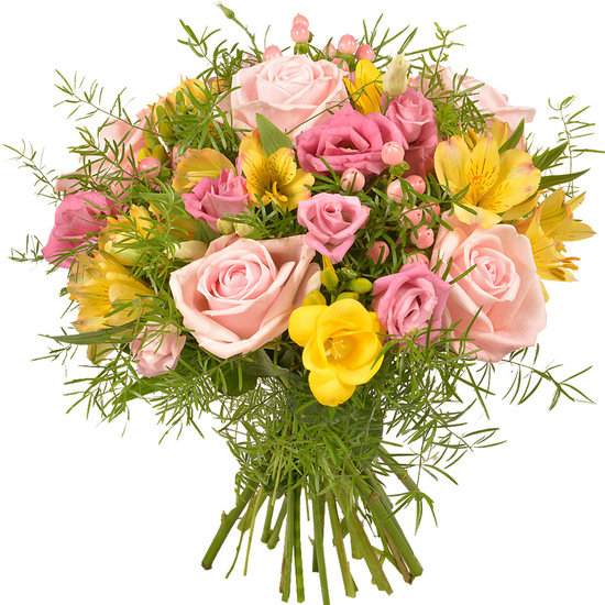 Bouquet jaune et rose de Printemps