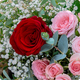 Bouquet de roses rouges et roses avec gypsophile - Bouquet Je t'aime - 123fleurs