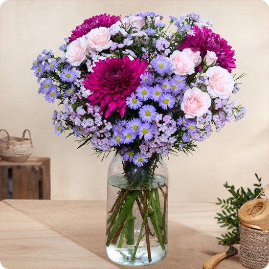 Fleurs tendres livrées en 4h avec 123fleurs