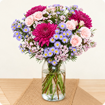 Fleurs tendres livrées en 3h avec 123fleurs