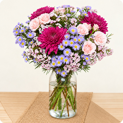 Fleurs tendres livrées en 3h avec 123fleurs