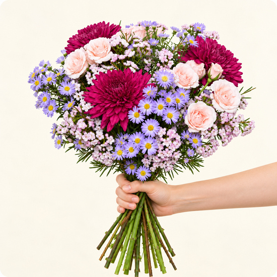 Fleurs tendres livrées en 3h avec 123fleurs