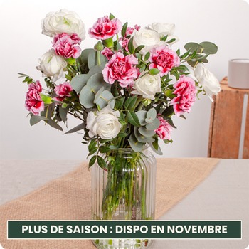 Bouquet dans les tons blancs et roses