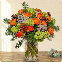Bouquet Merveilleuses renoncules aux couleurs oranges