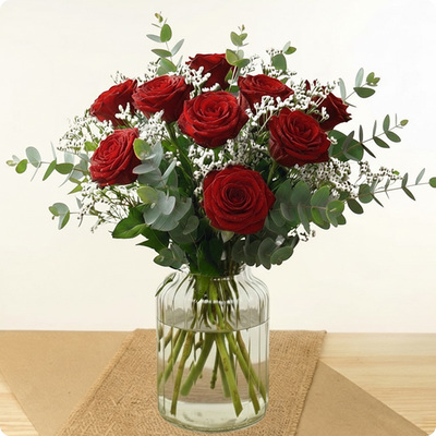 Bouquet Mon amour - Roses rouges intenses - Livraison 123fleurs