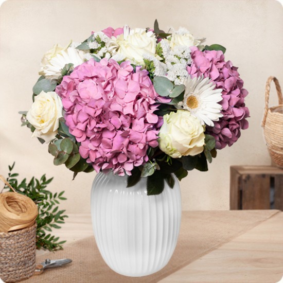 Bouquet avec hortensia rose Niña