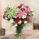 Bouquet Panache avec hortensia bicolore rose et vert