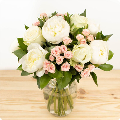 Bouquet Pivoines et Roses - Livraison rapide et artisanale avec 123fleurs

