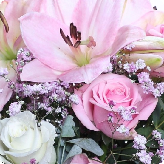 Bouquet de fraîcheur avec ce mélange de fleurs blanches et roses