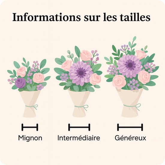 composition florale ronde avec roses roses pâles, chrysanthèmes Pip pretty et fleurs mauves, réalisé par un artisan fleuriste 123fleurs