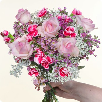 Bouquet Rose Tendresse - avec de magnifiques roses roses