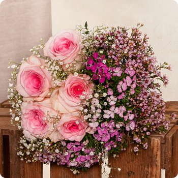 Bouquet Rose Tendresse - avec de magnifiques roses roses