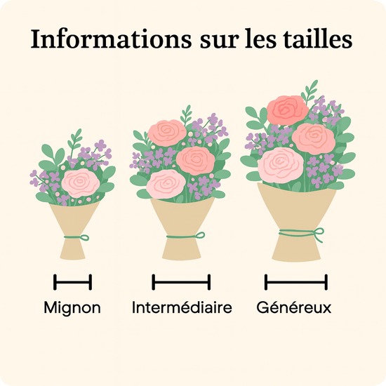 Bouquet Rose Tendresse - avec de magnifiques roses roses