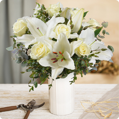 Bouquet roses et lys