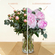 Bouquet de pivoines roses avec eucalyptus rond élégant 123fleurs