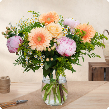 Bouquet Soleil de Pivoine - Livraison rapide par artisan fleuriste