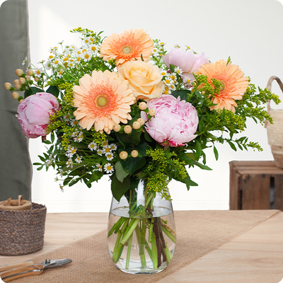 Bouquet Soleil de Pivoine - Livraison rapide par artisan fleuriste