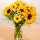Bouquet Sunflower - Composition de tournesols avec fleurs de saison champêtres, par 123fleurs