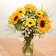 Bouquet Sunflower - Composition de tournesols avec fleurs de saison champêtres, par 123fleurs