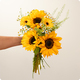 Bouquet Sunflower - Composition de tournesols avec fleurs de saison champêtres, par 123fleurs