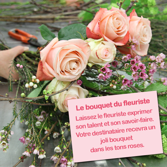 Bouquet talent du fleuriste tons roses