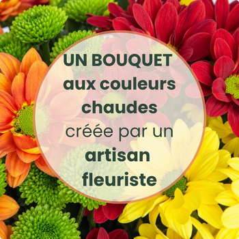 Bouquet de deuil aux tons chauds, composition sur-mesure par un artisan fleuriste