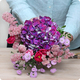 Bouquet Violetta avec hortensia violet et fleurs roses – Composition florale raffinée