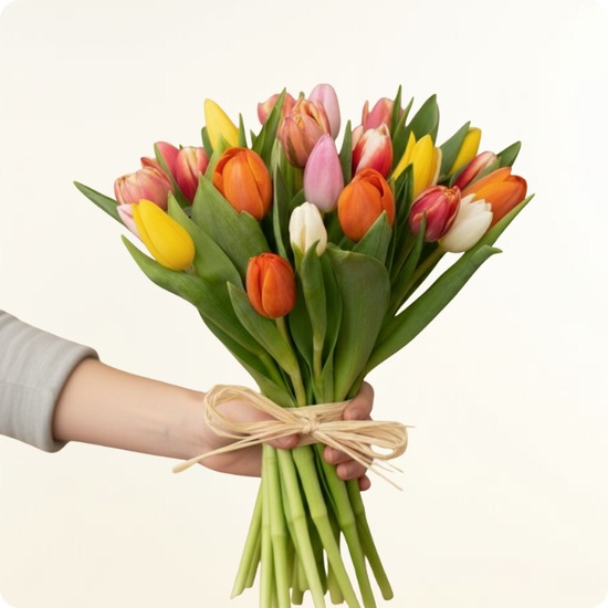 Brassée de tulipes multicolore