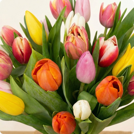 Brassée de tulipes multicolore