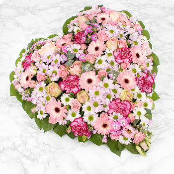 Cœur de fleurs pour deuil Envol