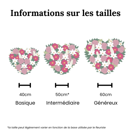 Cœur de fleurs pour deuil Envol