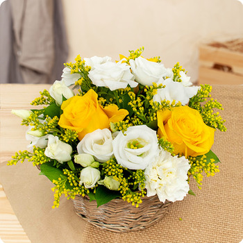 Composition de fleurs jaune Lemon