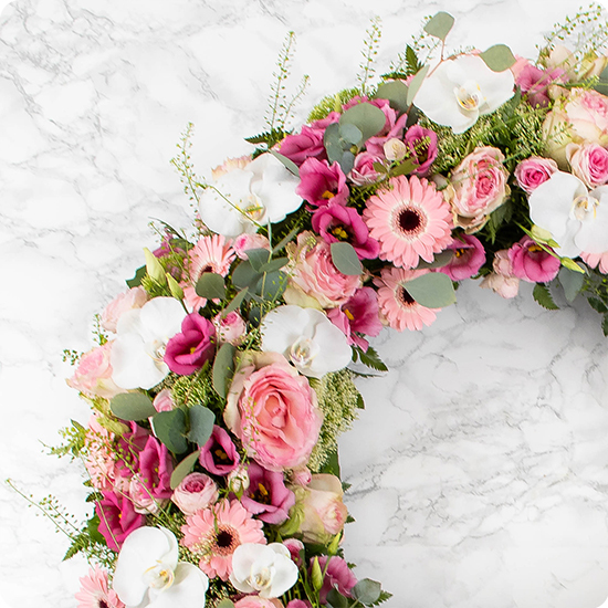 Couronne de fleurs pour deuil Ode 